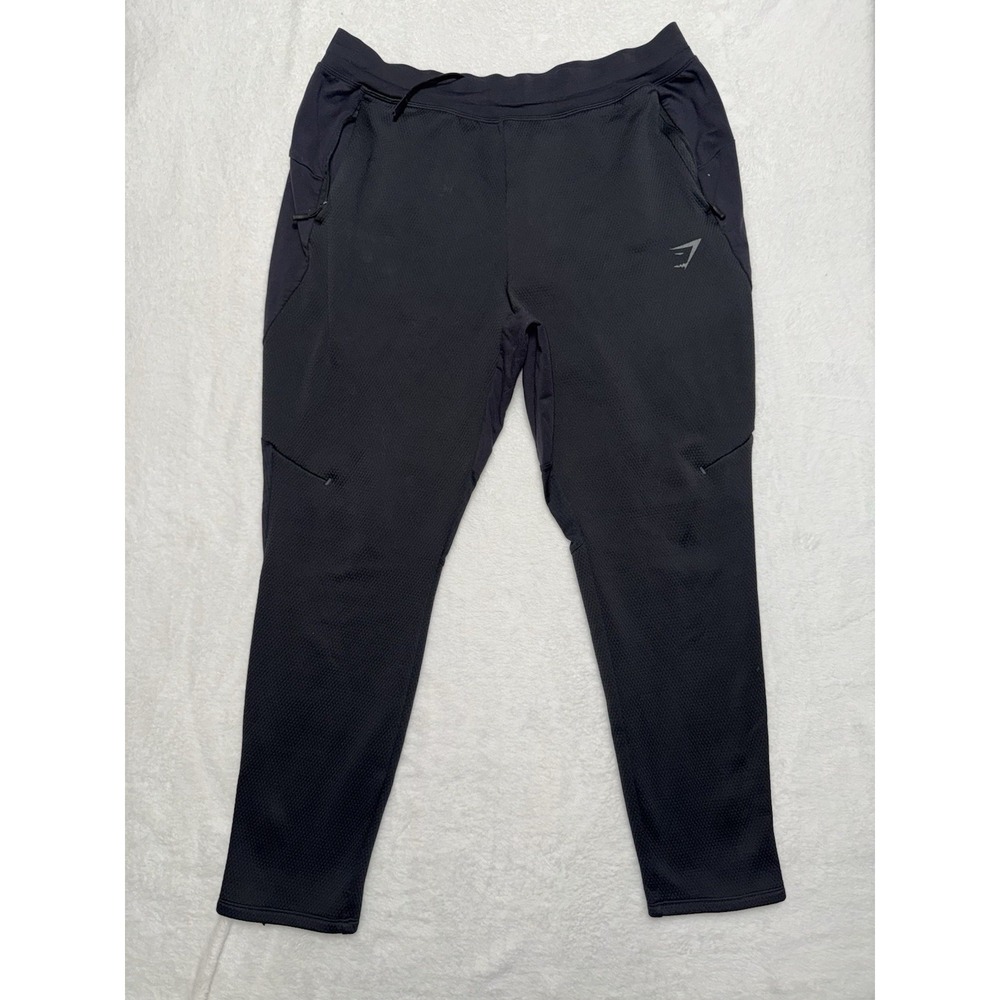 Gymshark Men's Tactical Joggers Zipper Pockets Black Size XL